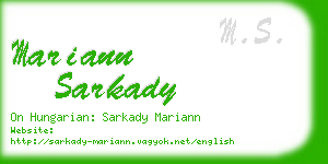 mariann sarkady business card